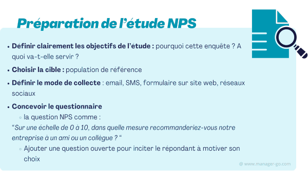 Préparation de l'étude NPS